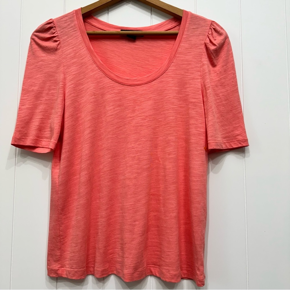 Sanctuary Full Bloom Scoop Tee Coral Lightweight Cotton Blend Size Medium